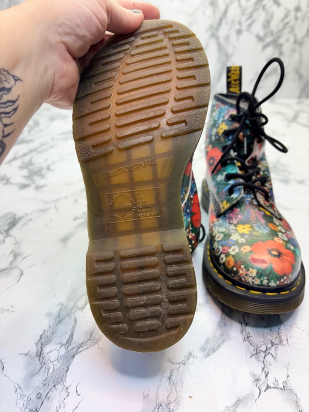 Dr. Martens 1460 Pascal Wanderlust floral print Lace up Combat boots Size 6 - Picture 7 of 15